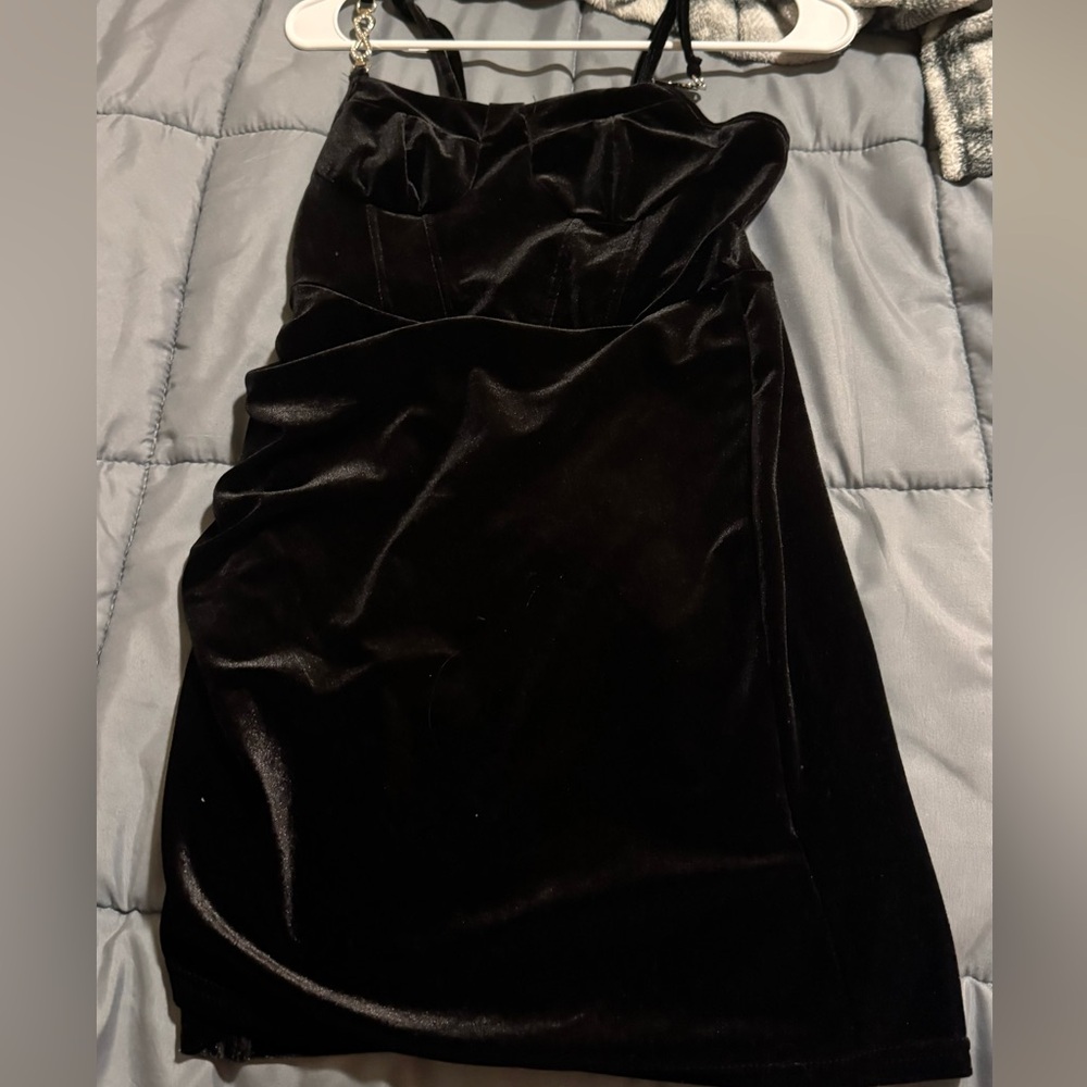 Black velvet dress